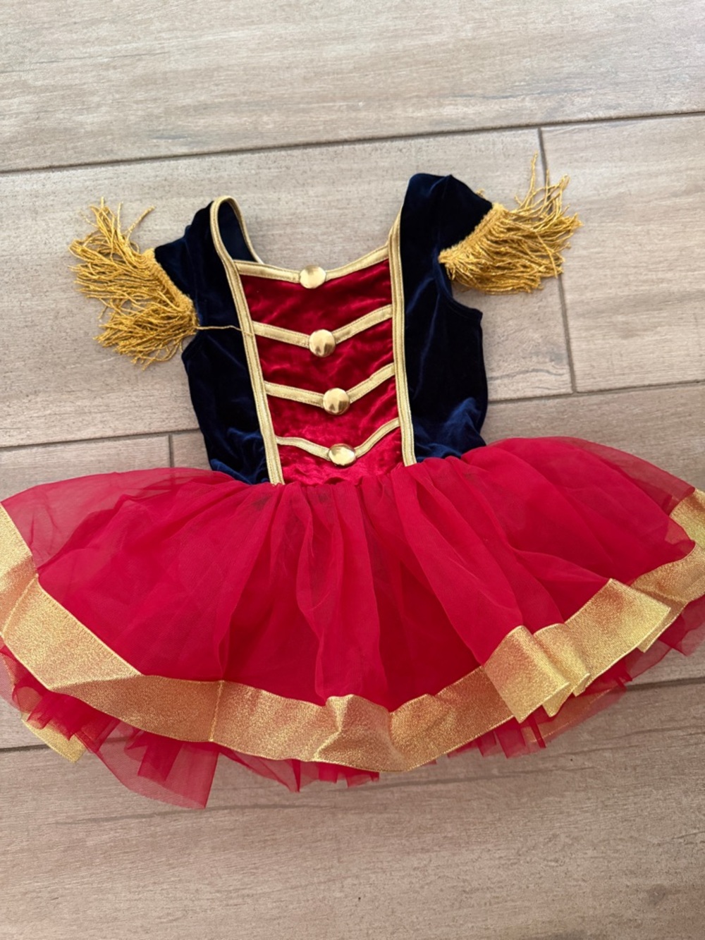 Kids Red and Navy Gold Trim Nutcracker Tutu Costume